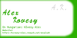 alex kovesy business card